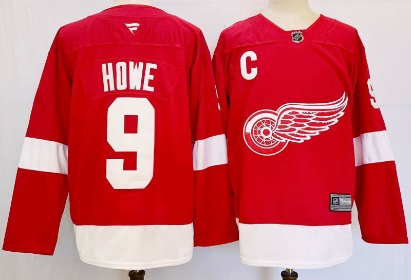 Men's Detroit Red Wings Gordie Howe #9 Fanatics Red Player Jersey