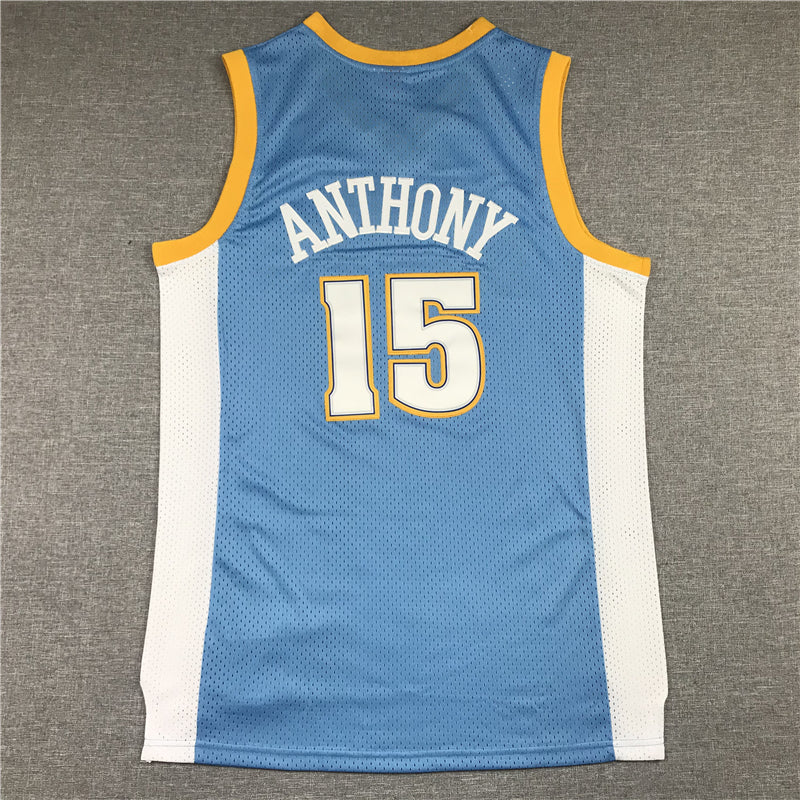 Men's Denver Nuggets Carmelo Anthony #15 NBA Blue Player Jersey1