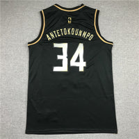 Men's Milwaukee Bucks Giannis Antetokounmpo #34 Black Swingman Jersey1