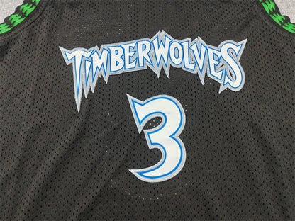 Men's Minnesota Timberwolves Stephon Marbury #3 Black 1997/98 Hardwood Classics Swingman Jersey1