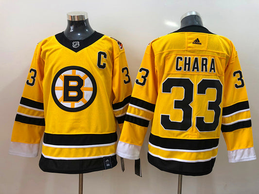 Men's Boston Bruins Zdeno Chara #33 Yellow Replica Jersey1