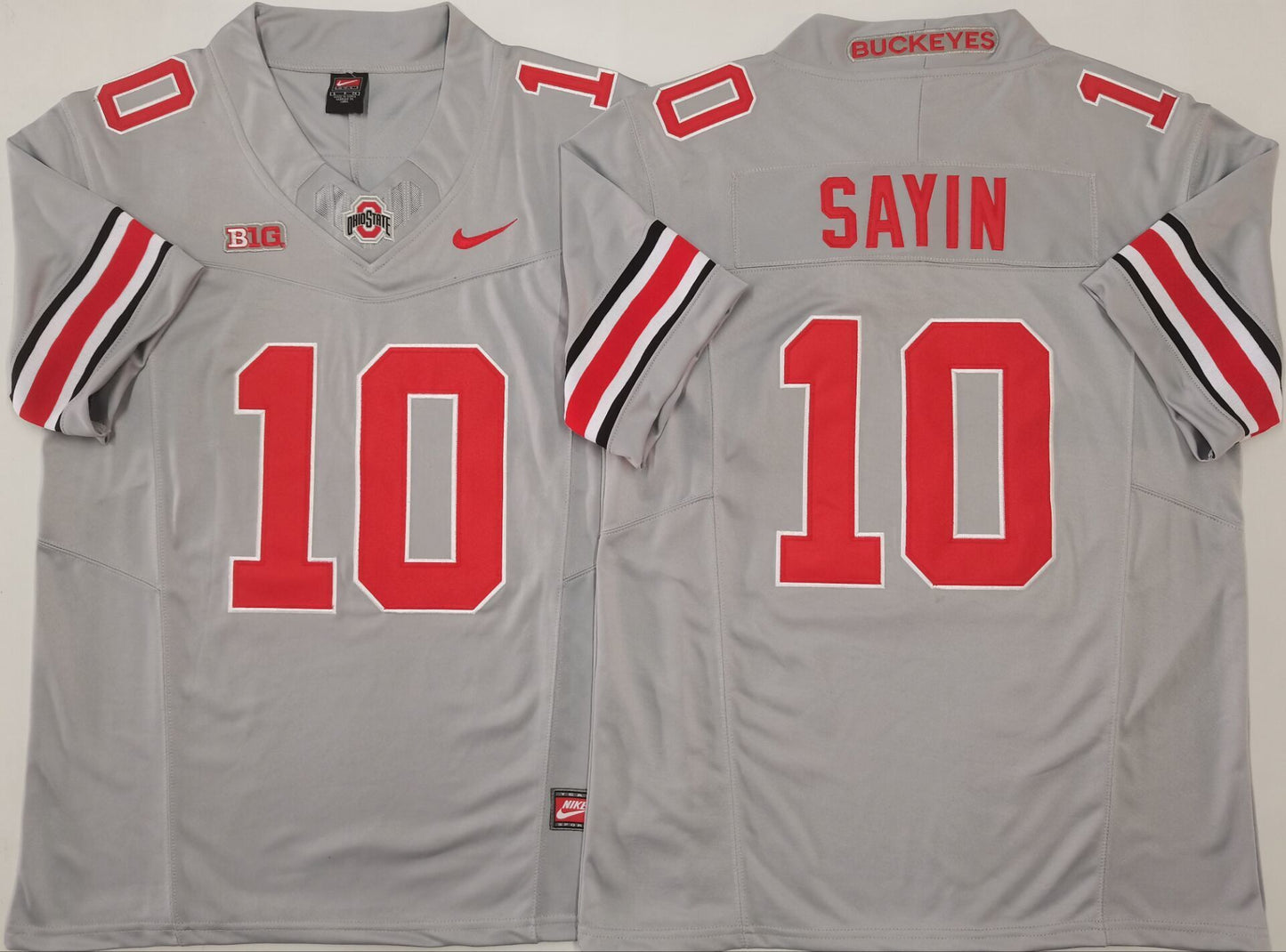 Men's Ohio State Buckeyes Julian Sayin #10 Gray Player Jersey