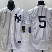 Men's New York Yankees Joe DiMaggio #5 White Replica Player Name Jersey1