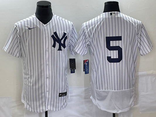 Men's New York Yankees Joe DiMaggio #5 White Replica Player Name Jersey1