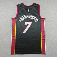 Men's Miami Heat Giannis Antetokounmpo #7 Black Swingman Jersey - Icon Edition