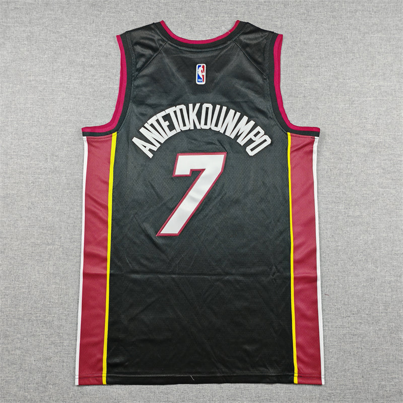 Men's Miami Heat Giannis Antetokounmpo #7 Black Swingman Jersey - Icon Edition