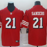 Men's San Francisco 49ers Deion Sanders #21 Red Game Player Jersey1