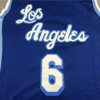 Men's Los Angeles Lakers LeBron James #6 Blue Hardwood Classic Swingman Jersey1