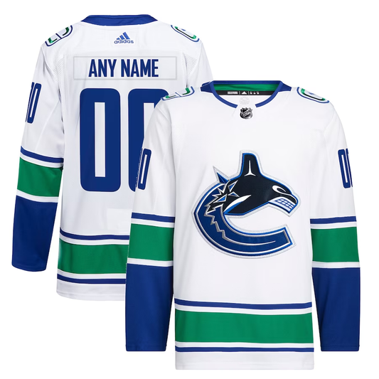Men's Vancouver Canucks White Away Primegreen Authentic Pro Custom Jersey1