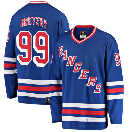 Men's New York Rangers Wayne Gretzky #99 Blue Player Jersey1