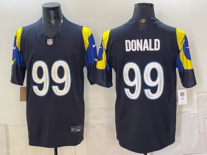 Men's Los Angeles Rams Aaron Donald #99 Midnight Blue 2025 Rivalries Collection Game Jersey