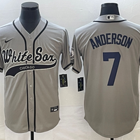 Men's Chicago White Sox Tim Anderson #7 Gray Replica Player Jersey1 Joint Edition