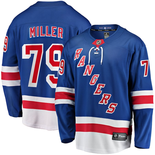 Men's New York Rangers K'Andre Miller #79 Blue Player Jersey1