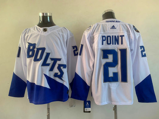 Men's Tampa Bay Lightning Brayden Point #21 White Home Breakaway Player Jersey1