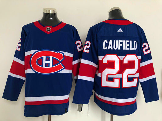 Men's Montreal Canadiens Cole Caufield #22 Blue Player Game Jersey1