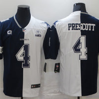 Men's Dallas Cowboys Dak Prescott #4 Navy/White Game Jersey1