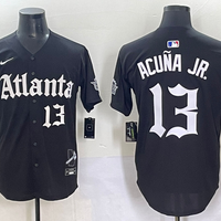 Men's Atlanta Braves Ronald Acuna Jr. #13 Black Limited Player Jersey
