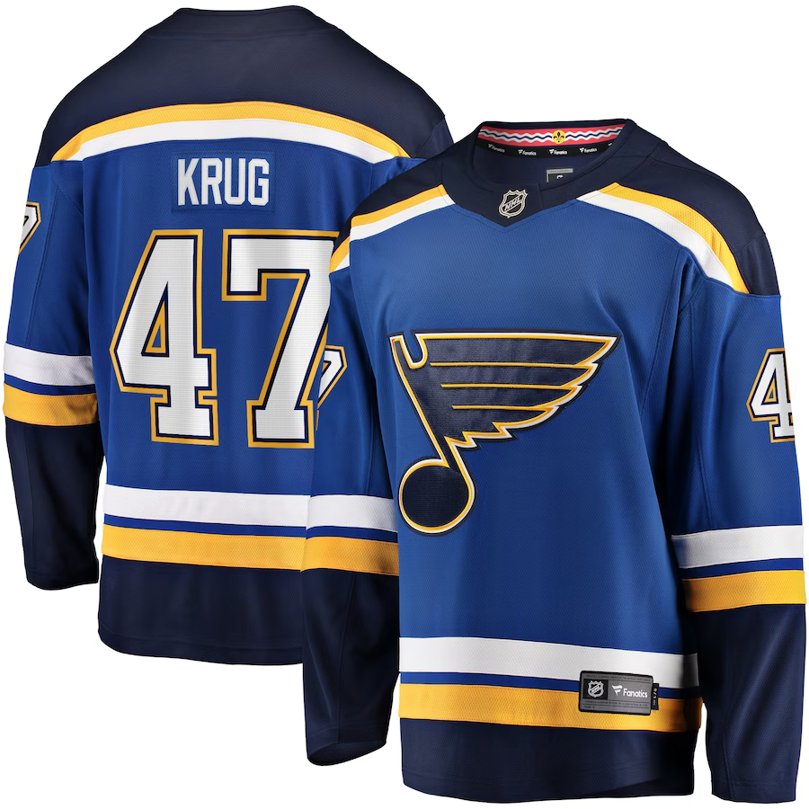 Men's St. Louis Blues Torey Krug #47 Blue Home Breakaway Player Jersey1