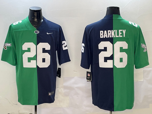 Men's Philadelphia Eagles Saquon Barkley #26 Green/Navy Player Jersey1