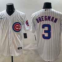 Men's Chicago Cubs Alex Bregman #3 White Home Replica Jersey