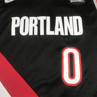 Men's Portland Trail Blazers Damian Lillard #0 Black Swingman Jersey1