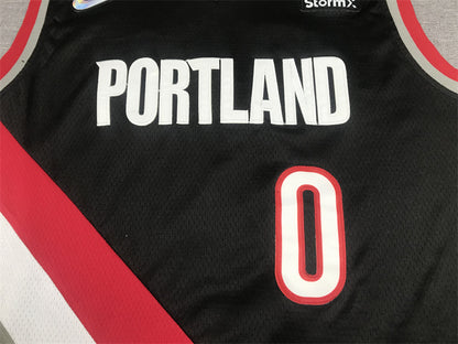 Men's Portland Trail Blazers Damian Lillard #0 Black Swingman Jersey1
