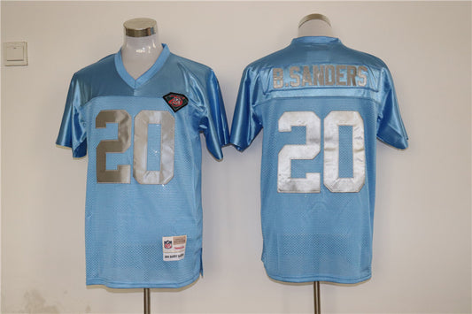 Men's Detroit Lions Barry Sanders Mitchell & Ness Blue Legacy Replica Player Jersey1