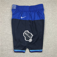 Men's Milwaukee Bucks Blue/Navy City Edition Basketball Shorts1