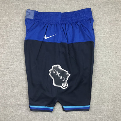 Men's Milwaukee Bucks Blue/Navy City Edition Basketball Shorts1