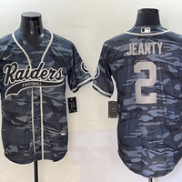 Men's Las Vegas Raiders Ashton Jeanty #2 Gray Camouflage Game Jersey