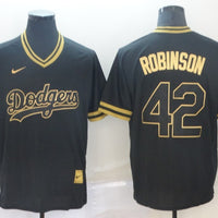 Men's Los Angeles Dodgers Jackie Robinson #42 Black Authentic Game Jersey1