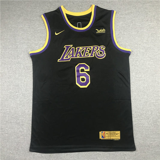 Men's Los Angeles Lakers LeBron James 2020/21 Black Swingman Player Jersey1