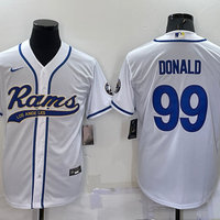 Men's Los Angeles Rams Aaron Donald #99 White Game Jersey1 Joint Edition
