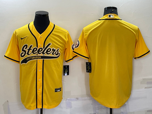 Men's Pittsburgh Steelers Yellow Blank Jersey1