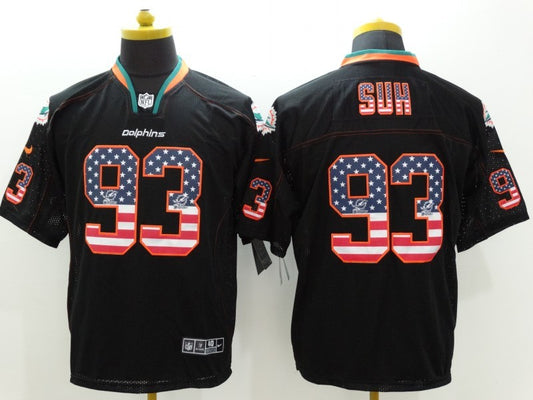 Men's Miami Dolphins Ndamukong Suh #93 Black Game Jersey1
