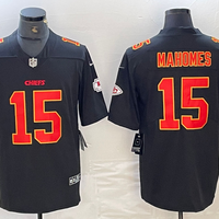Men's Kansas City Chiefs Patrick Mahomes #15 Black Fashion Game Jersey1