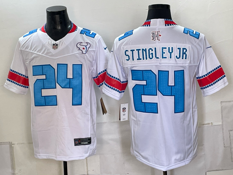 Men's Houston Texans Derek Stingley Jr. #24 White 2026 Rivalries Collection Stitched Limited Jersey