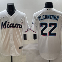 Men's Miami Marlins Sandy Alcantara #22 White Home Limited Player Jersey