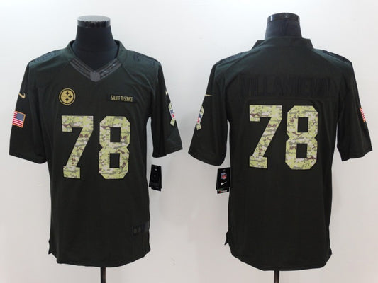 Men's Pittsburgh Steelers Alejandro Villanueva #78 Black Authentic Game Jersey1