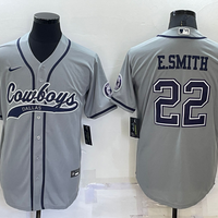 Men's Dallas Cowboys Emmitt Smith #22 Gray Game Jersey1 Joint Edition