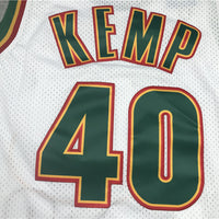 Men's Seattle Supersonics Shawn Kemp #40 White Throwback Swingman Jersey