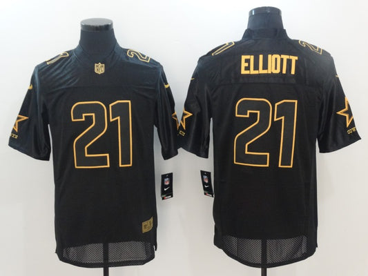 Men's Dallas Cowboys #21 Ezekiel Elliott Black Game Team Jersey1