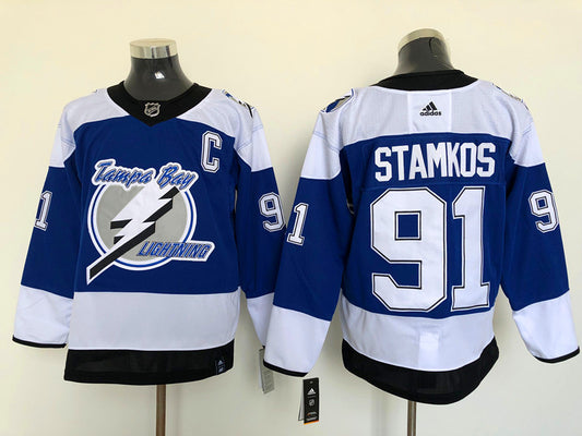 Men's Tampa Bay Lightning Steven Stamkos #91 Blue Player Game Jersey1