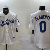 Men's Los Angeles Dodgers Jack Flaherty #0 White Replica Player Jersey1