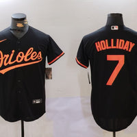 Men's Baltimore Orioles Jackson Holliday #7 Black Replica Player Jersey1