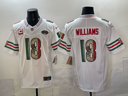Men's Chicago Bears Caleb Williams #18 White Game Team Jersey