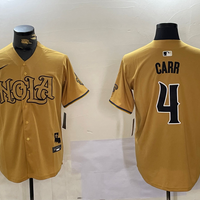 Men's New Orleans Saints Derek Carr #4 Yellow Player Jersey1