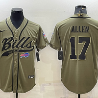 Josh Allen #17 Buffalo Bills Olive 2022 Salute To Service Limited Jersey Joint Edition - JerseysFreak