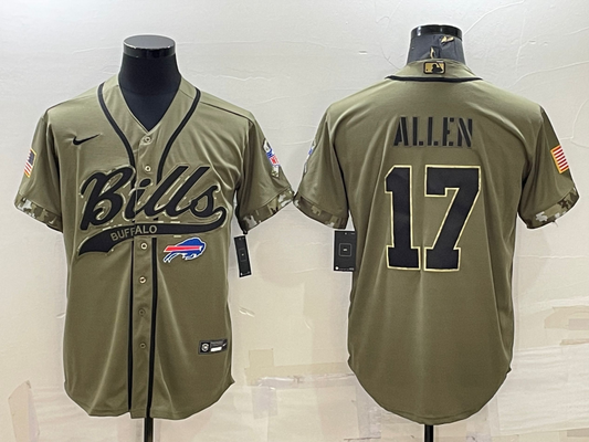 Men's Buffalo Bills Josh Allen #17 Olive 2022 Salute To Service Limited Jersey1 Joint Edition
