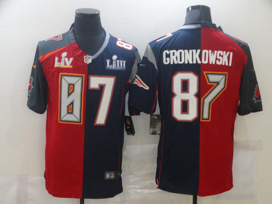 Men's New England Patriots Rob Gronkowski #87 Red/Navy Game Jersey1